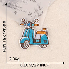 4pcs Teen Airplane & Motorcycle Embroidery DIY Patch for Clothes Backpack Hat