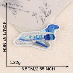 4pcs Teen Airplane & Motorcycle Embroidery DIY Patch for Clothes Backpack Hat