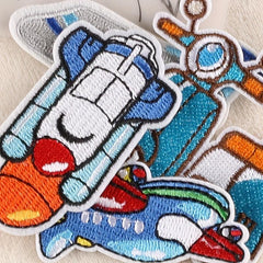 4pcs Teen Airplane & Motorcycle Embroidery DIY Patch for Clothes Backpack Hat