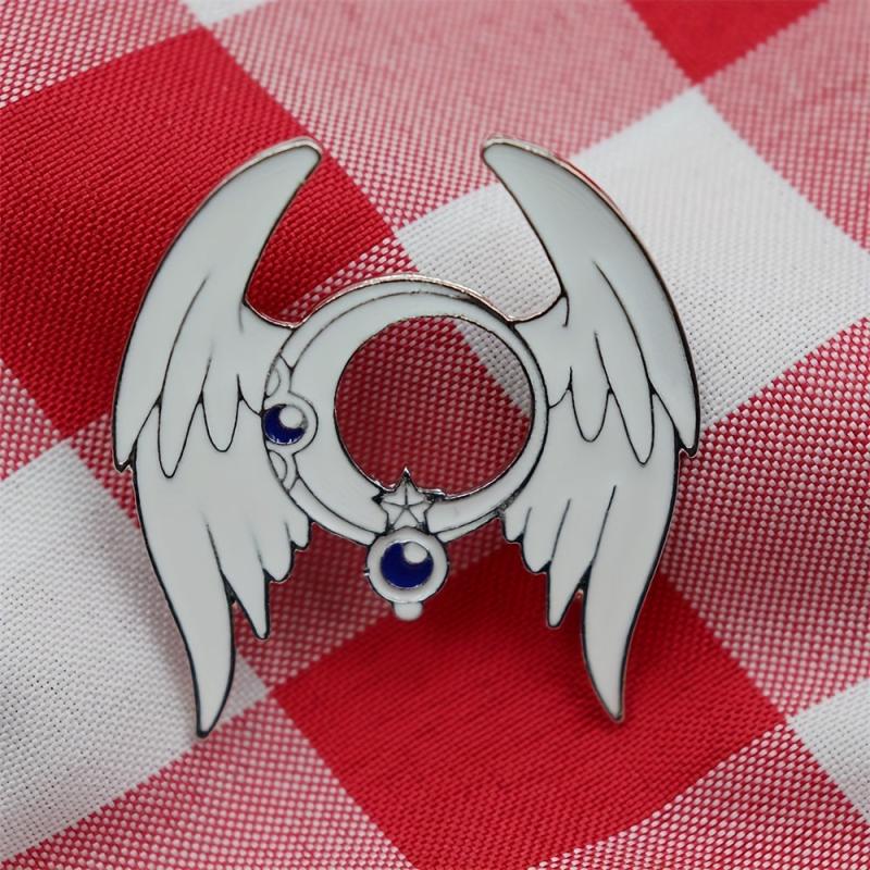 Men's Enamel Star Moon Brooch