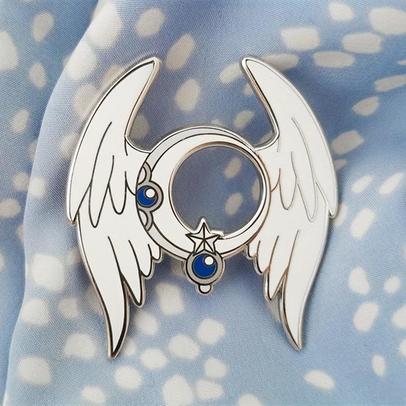 Men's Enamel Star Moon Brooch
