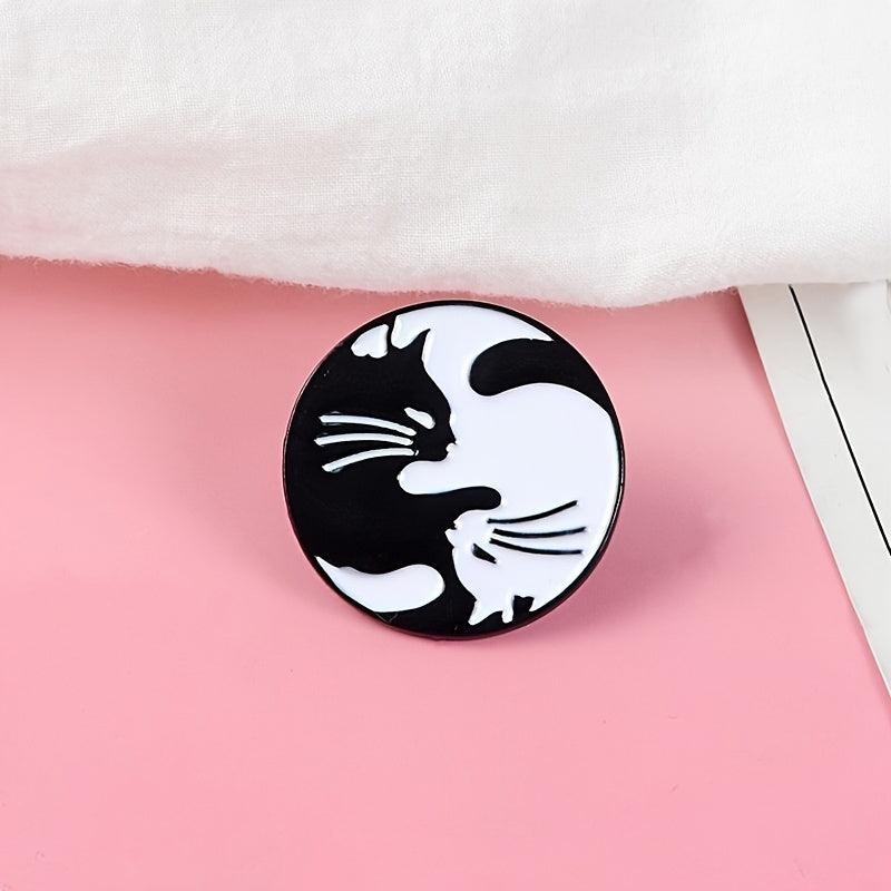 Cute Cat Hugging Brooch Cowboy Bag Accessory
