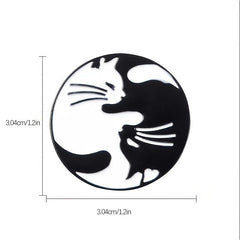 Cute Cat Hugging Brooch Cowboy Bag Accessory
