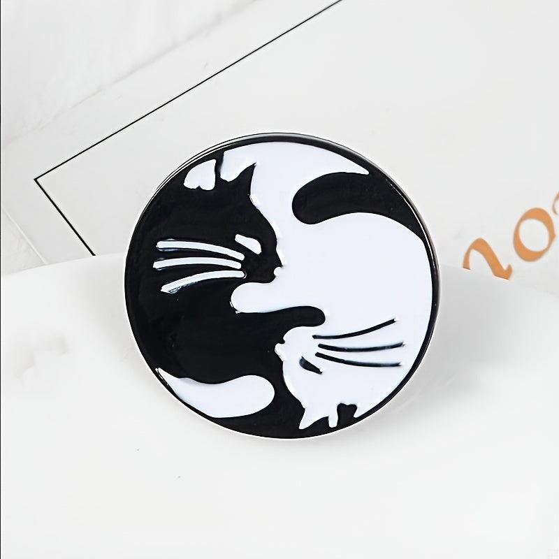 Cute Cat Hugging Brooch Cowboy Bag Accessory