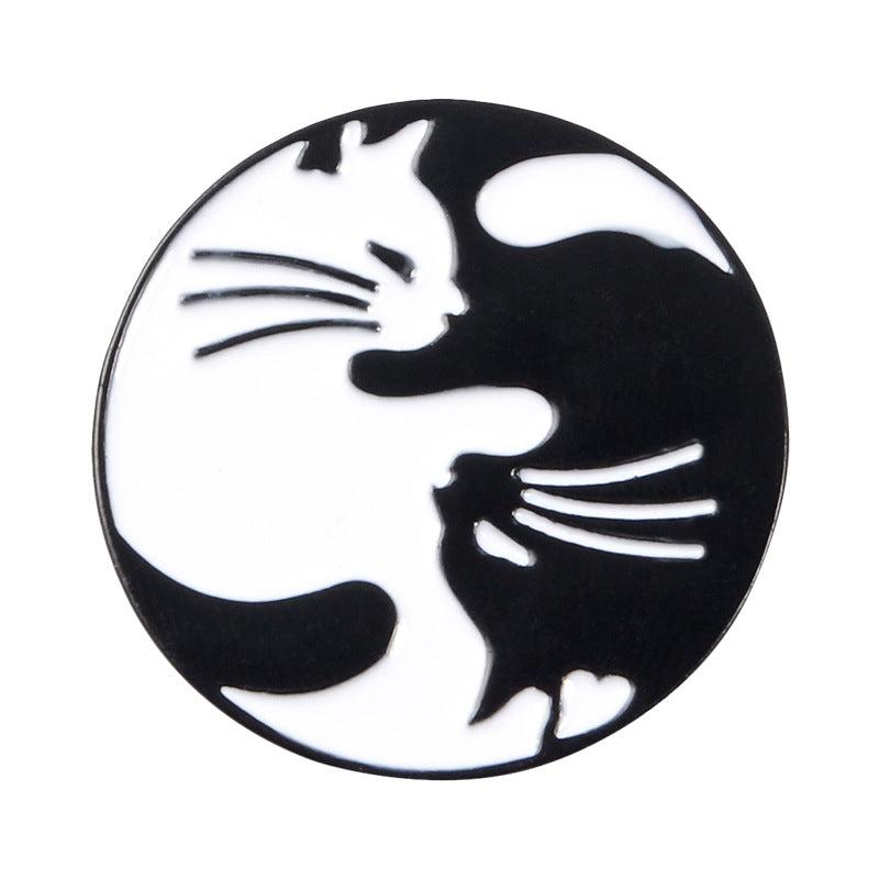 Cute Cat Hugging Brooch Cowboy Bag Accessory