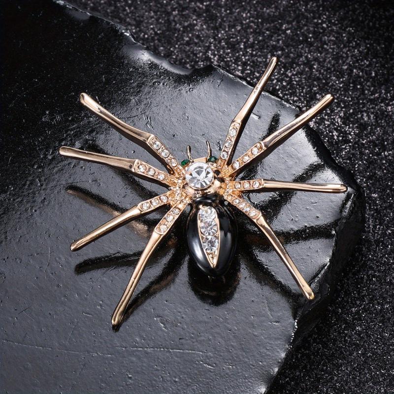 Punk Red Enamel Spider Brooch Halloween Jewelry Gift