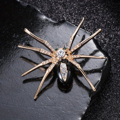 Punk Red Enamel Spider Brooch Halloween Jewelry Gift
