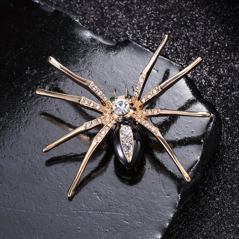 Punk Red Enamel Spider Brooch Halloween Jewelry Gift