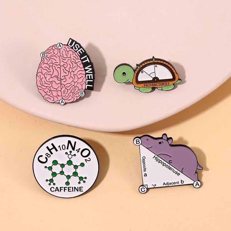 Math Formula Small Animal Brooch Pins