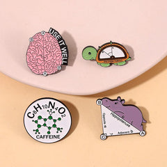 Math Formula Small Animal Brooch Pins