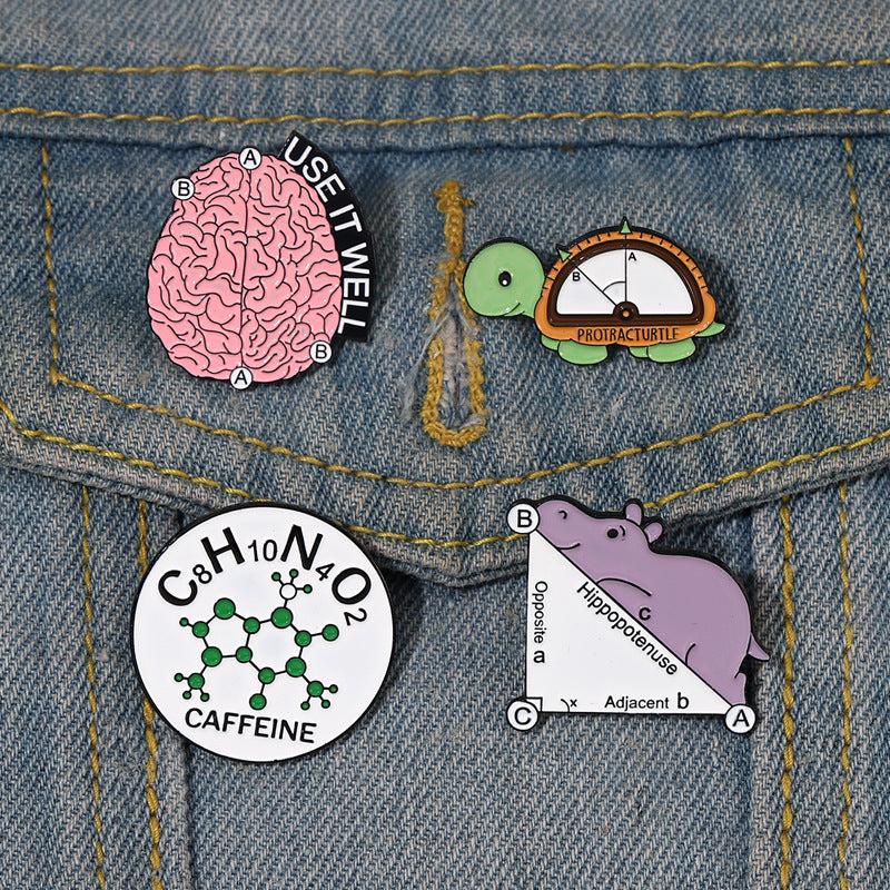 Math Formula Small Animal Brooch Pins
