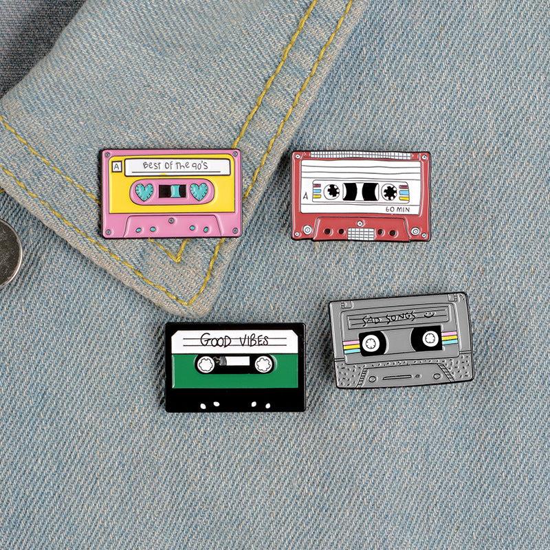 Vintage Video Tape Brooch Pin Jewelry