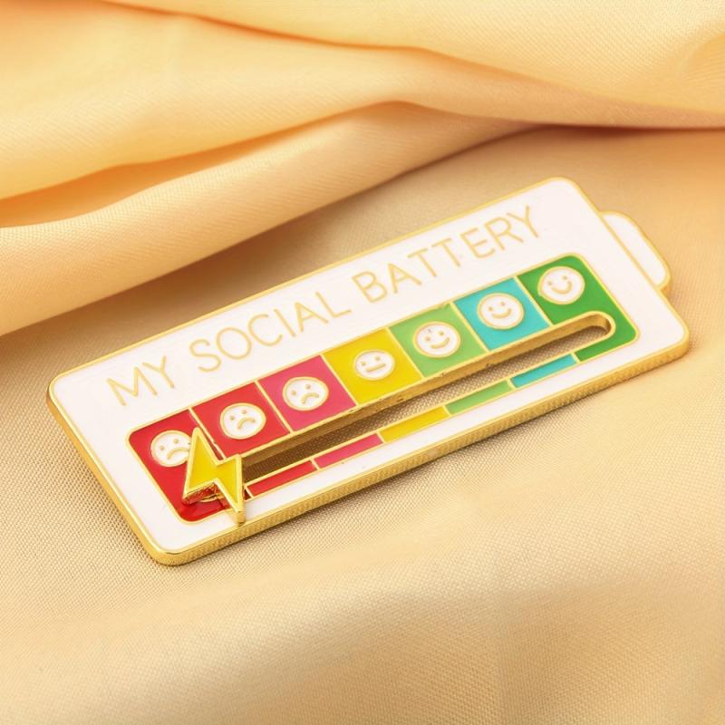 Metal Mood Pin Brooch 7 Days Mood Function Badge