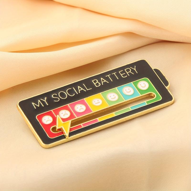 Metal Mood Pin Brooch 7 Days Mood Function Badge