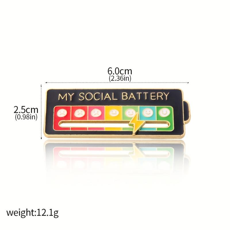 Metal Mood Pin Brooch 7 Days Mood Function Badge