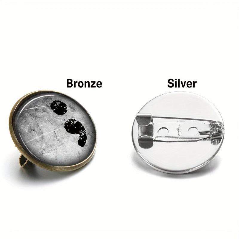 Semicolon Pattern Brooch Pins; Ancient Bronze Silver