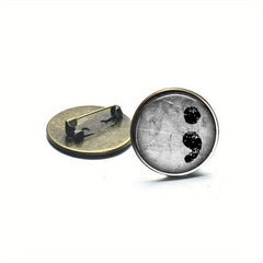 Semicolon Pattern Brooch Pins; Ancient Bronze Silver