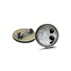 Semicolon Pattern Brooch Pins; Ancient Bronze Silver