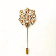 Double Lion Brooch Vintage Animal Collar Pin for Men