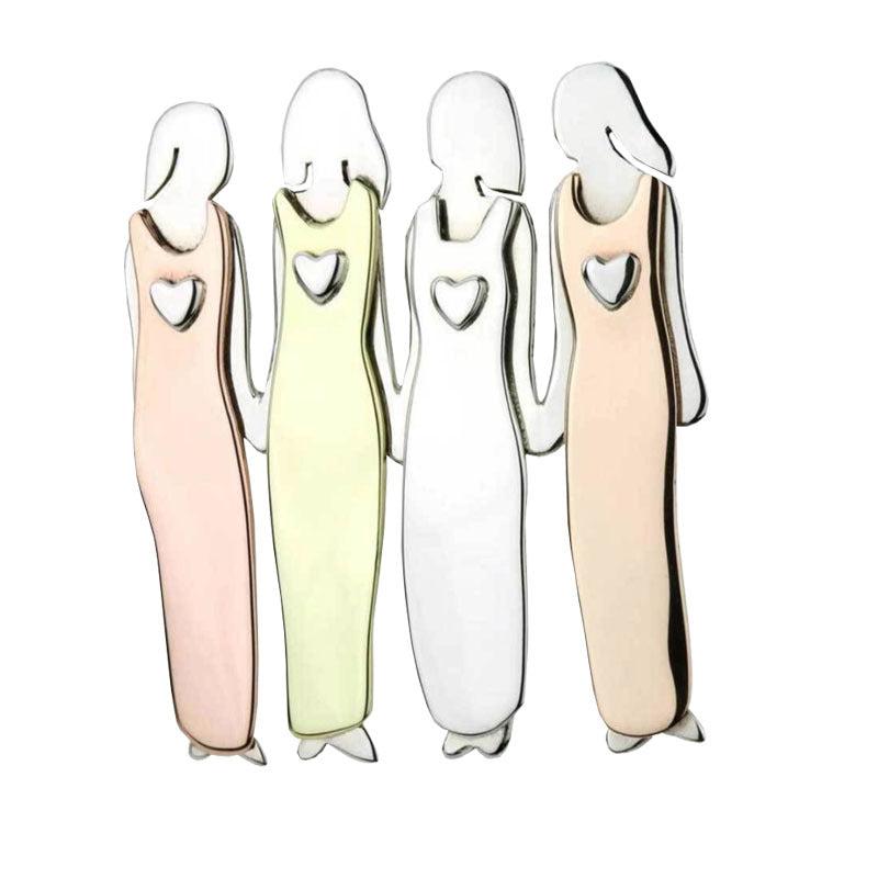 Sister Brooch Pin Women Figurine Brooch Pin Gift For Friends