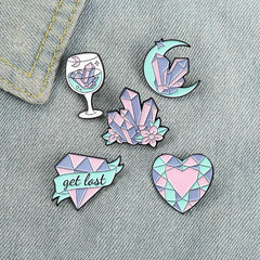 Cartoon Gem Diamond Goblet Brooch For Men