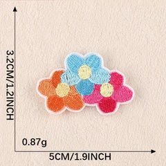 5pcs Flower Embroidery Patches DIY Iron on Model Stickers For Girls