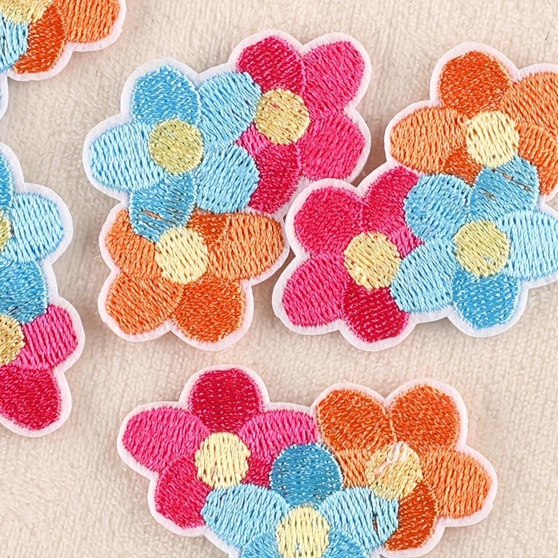 5pcs Flower Embroidery Patches DIY Iron on Model Stickers For Girls