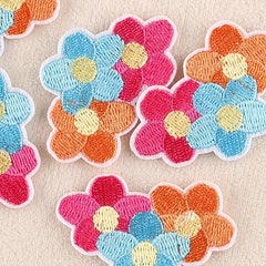5pcs Flower Embroidery Patches DIY Iron on Model Stickers For Girls