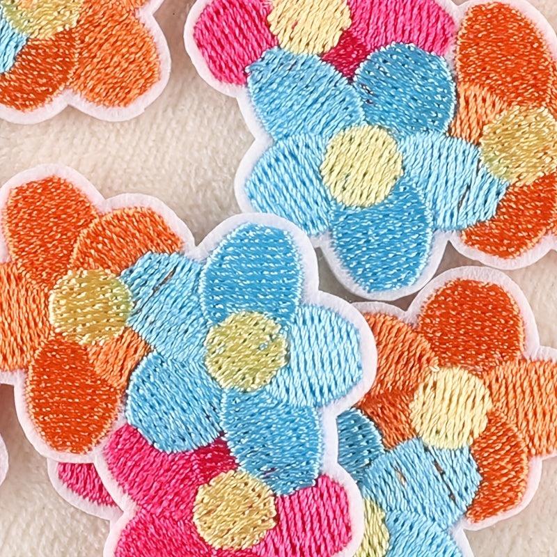 5pcs Flower Embroidery Patches DIY Iron on Model Stickers For Girls