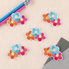 5pcs Flower Embroidery Patches DIY Iron on Model Stickers For Girls