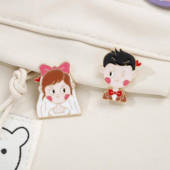 Creative Bride & Groom Baked Paint Alloy Emblem Accessory For Men