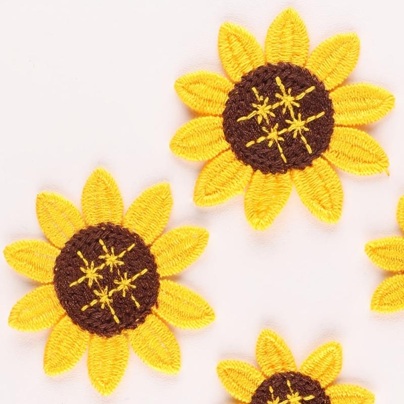 4pcs Sunflower Embroidery Patches DIY Clothes Accessories
