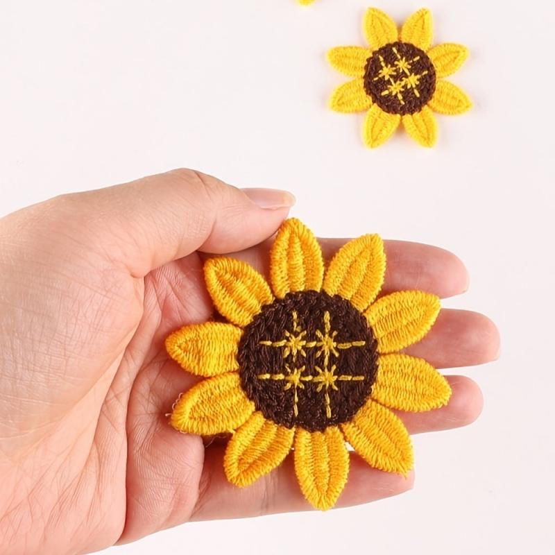 4pcs Sunflower Embroidery Patches DIY Clothes Accessories