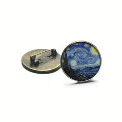 Van Gogh Starry Night Brooch Pins Set