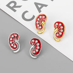 Human Organ Shaped Lung Slicing Brooch Heart Pins