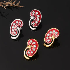 Human Organ Shaped Lung Slicing Brooch Heart Pins