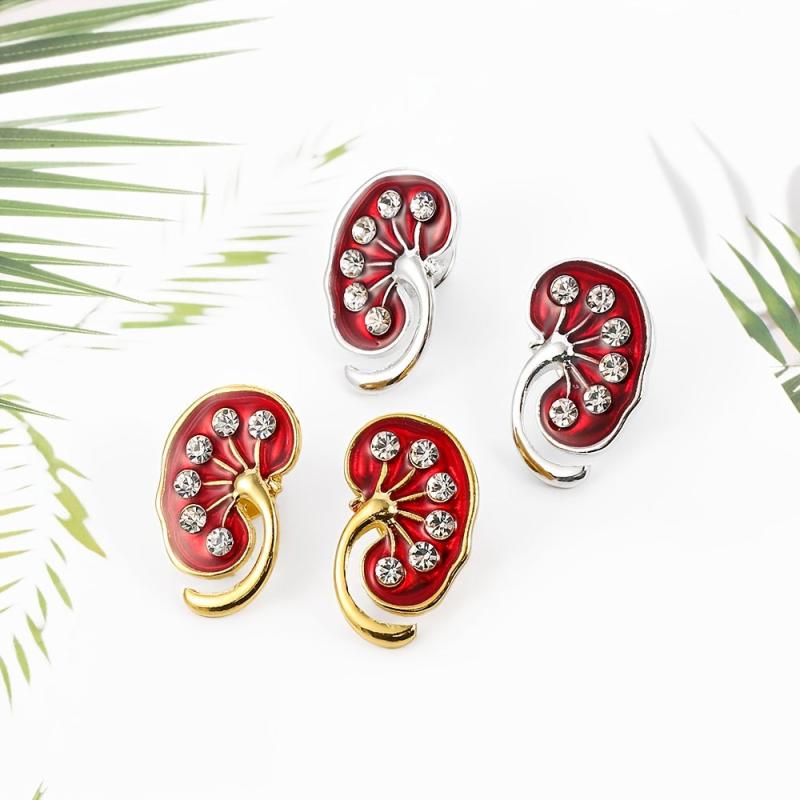 Human Organ Shaped Lung Slicing Brooch Heart Pins