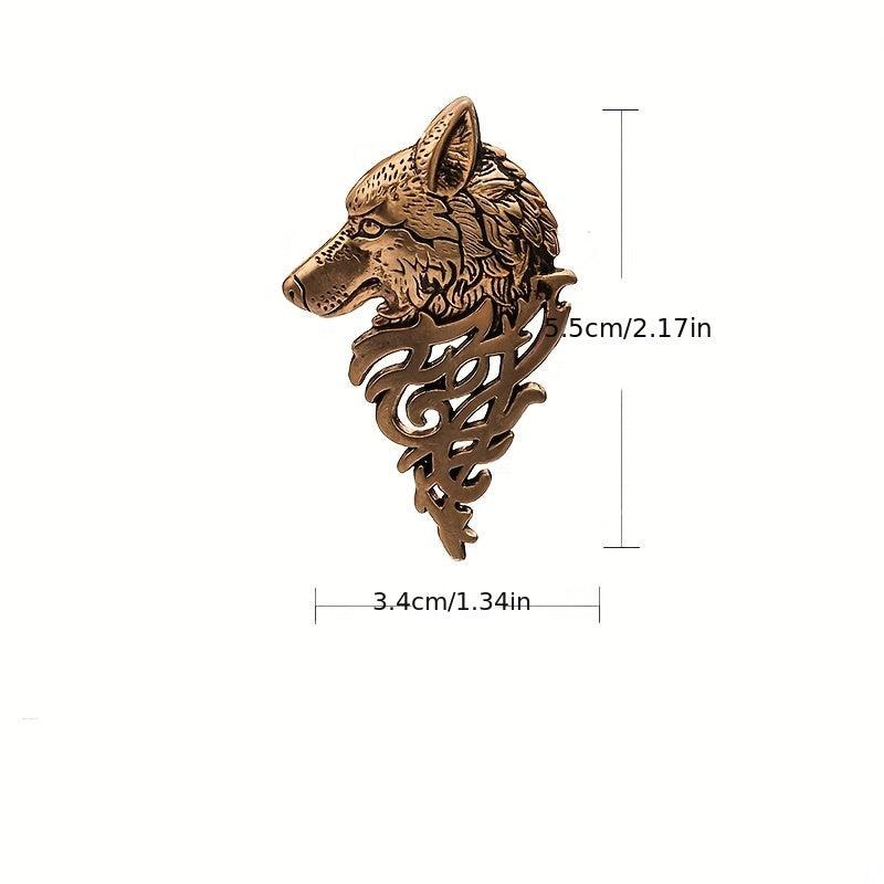 Men's Wolf Head Brooch Suit Pin for Party Clothing Bag