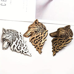 Men's Wolf Head Brooch Suit Pin for Party Clothing Bag