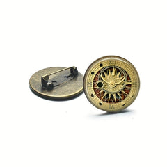 Antique Astrolabe Steampunk Brooch Pins