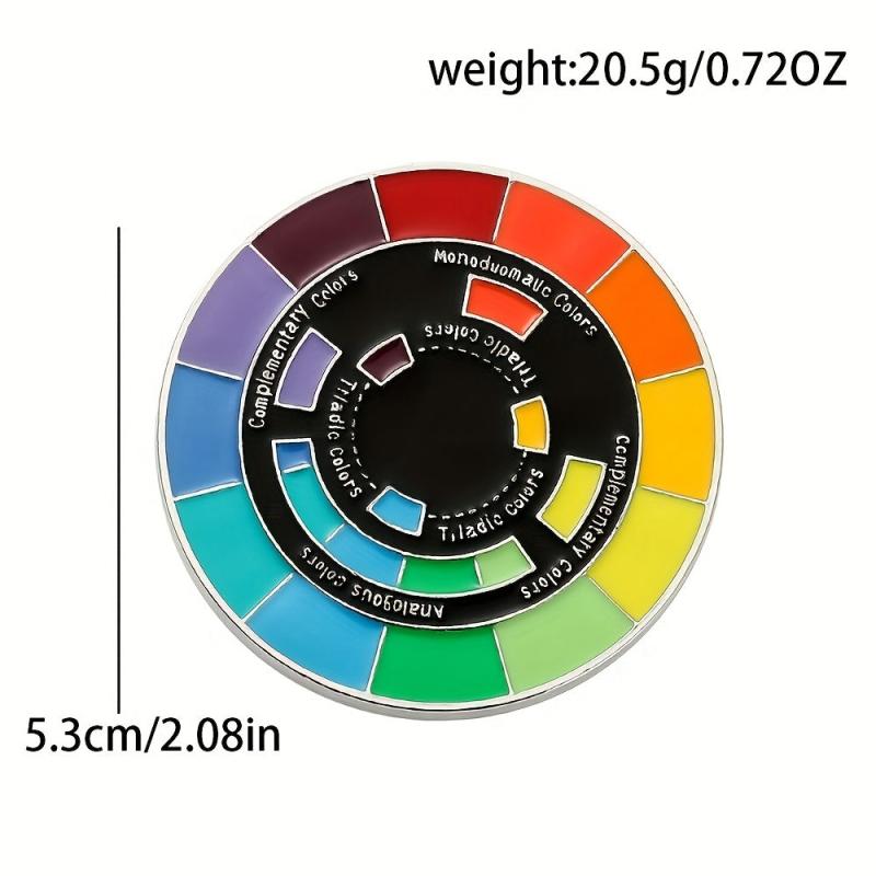 Rainbow Disc Metal Brooch for Backpack Clothes Jewelry