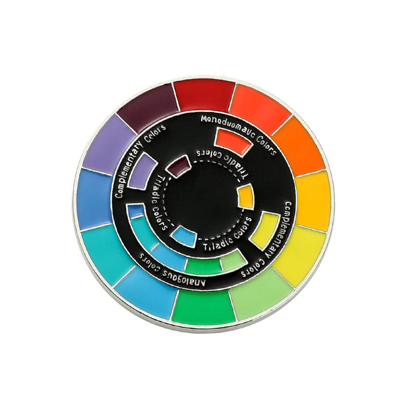 Rainbow Disc Metal Brooch for Backpack Clothes Jewelry