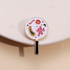 Colorful Bacterial Magnifying Glass Brooch Pin Jewelry