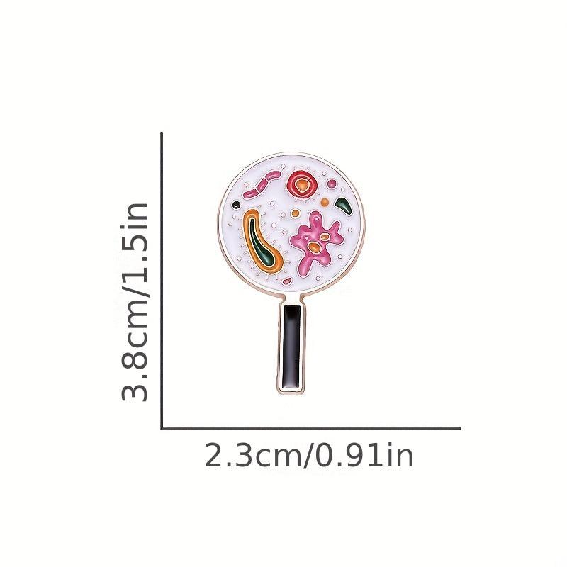 Colorful Bacterial Magnifying Glass Brooch Pin Jewelry
