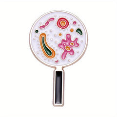 Colorful Bacterial Magnifying Glass Brooch Pin Jewelry