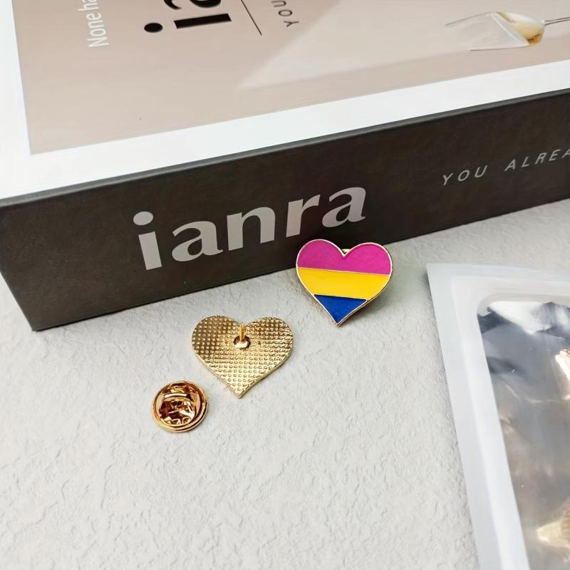 Stylish Rainbow Badge & Love Brooch