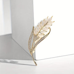 Men's Wheat Ears Zircon Brooch Daily Clothing All-Match