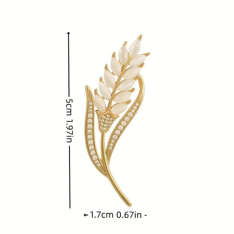 Men's Wheat Ears Zircon Brooch Daily Clothing All-Match