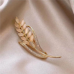 Men's Wheat Ears Zircon Brooch Daily Clothing All-Match