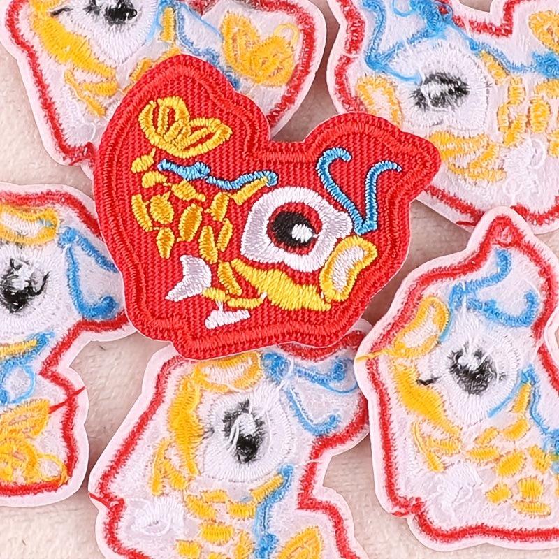 6pcs Fish Embroidery DIY Patch Decorative Accessories For Clothes Backpack Hat
